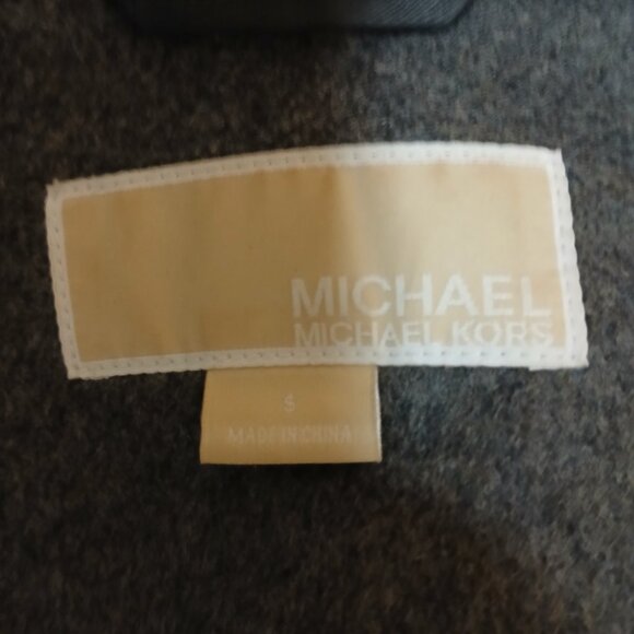 Michael Kors Wool Blend Wrap Coat Jacket Women’s Size S Gray Black Belted - Picture 5 of 6